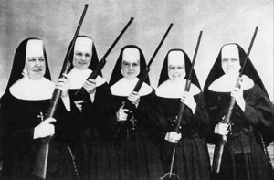 Nuns holding guns